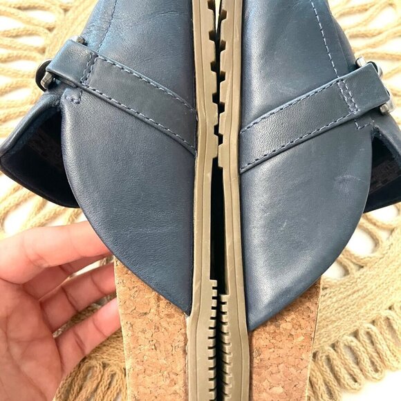 Vionic Georgie Navy Leather Chain Slip-On Mules Size 8.5 - Picture 9 of 10